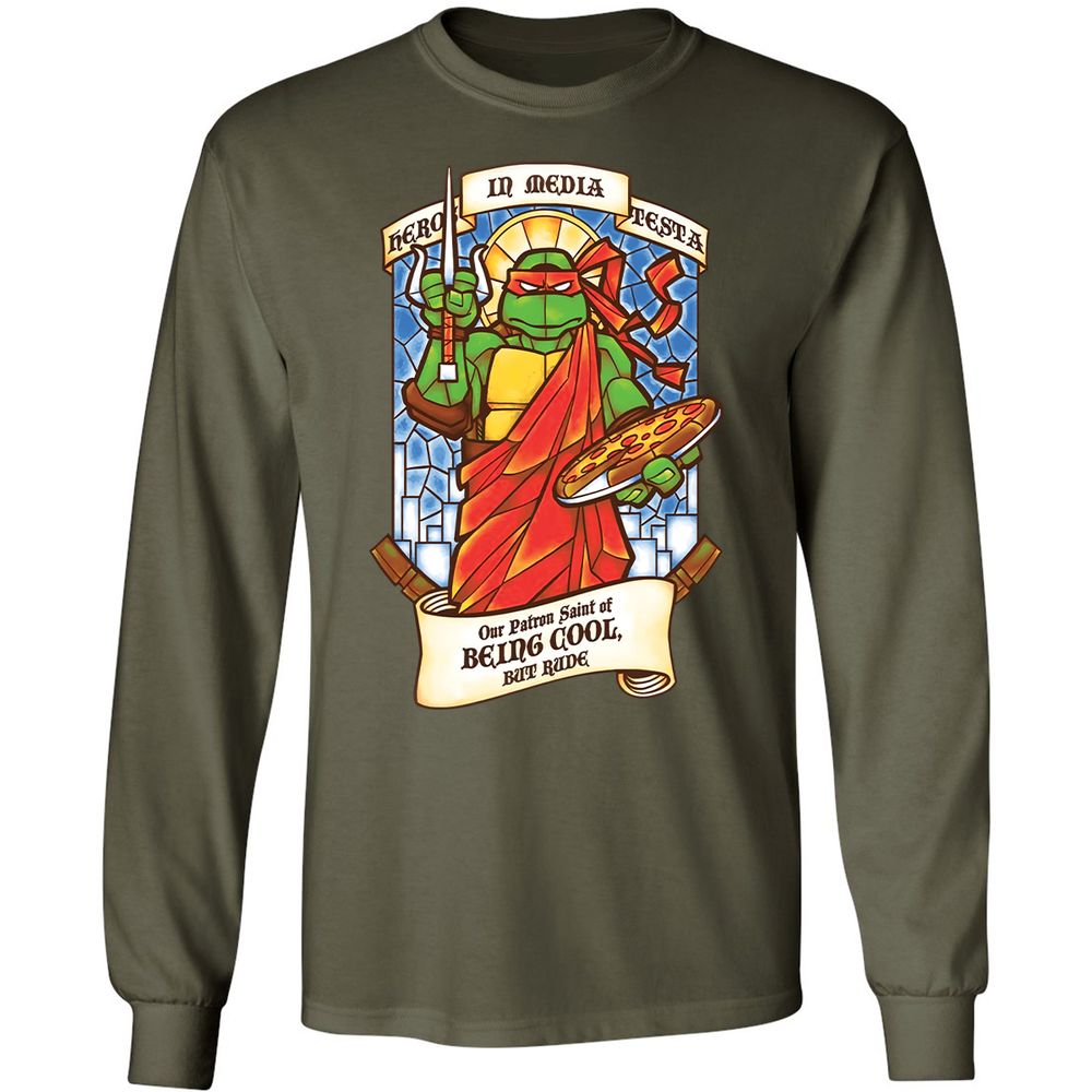 Long Sleeve T-Shirt - YLQ5ELGX - Military Green - 16