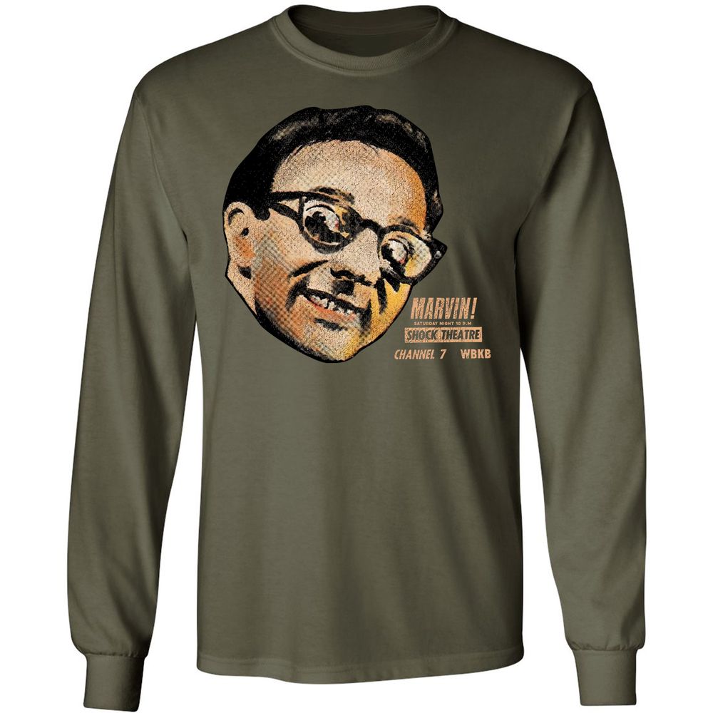 Long Sleeve T-Shirt - B1R8H8L4 - Military Green - 16