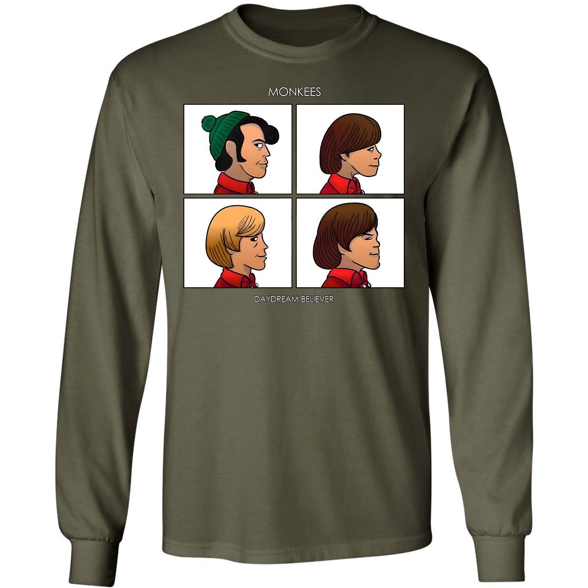 Long Sleeve T-Shirt - NDE5LKDM - Military Green - 16