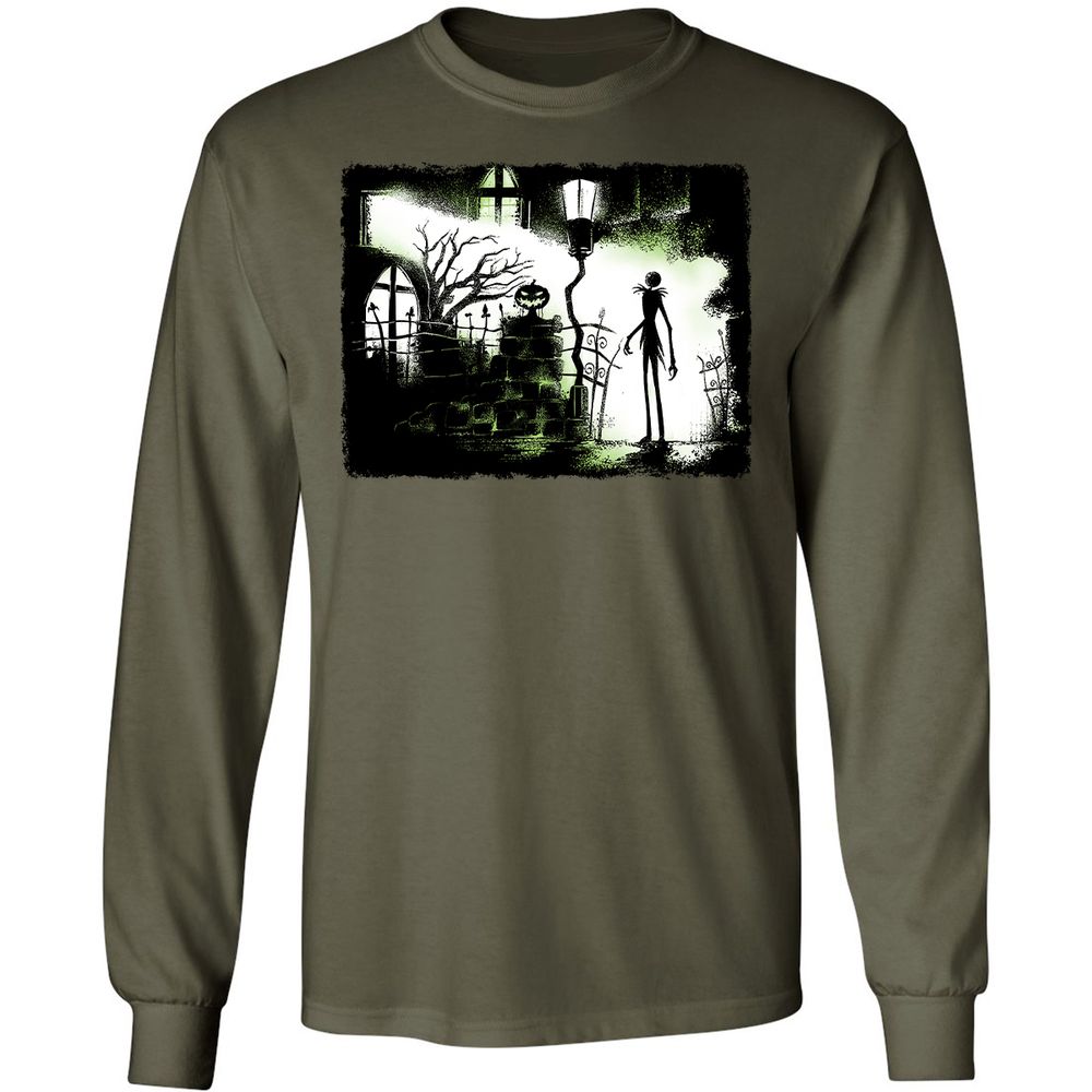 Long Sleeve T-Shirt - Black - Military Green - 16