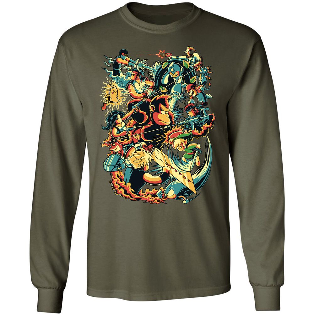 Long Sleeve T-Shirt - QUL1BU37 - Military Green - 16