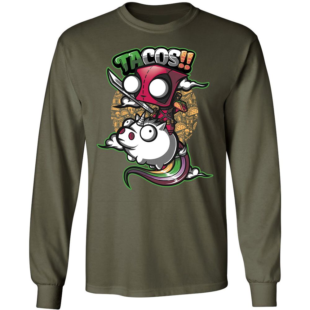 Long Sleeve T-Shirt - 1MUD555F - Military Green - 16