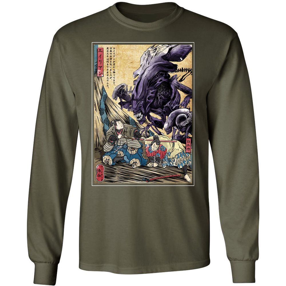 Long Sleeve T-Shirt - XKRFGHRR - Military Green - 16
