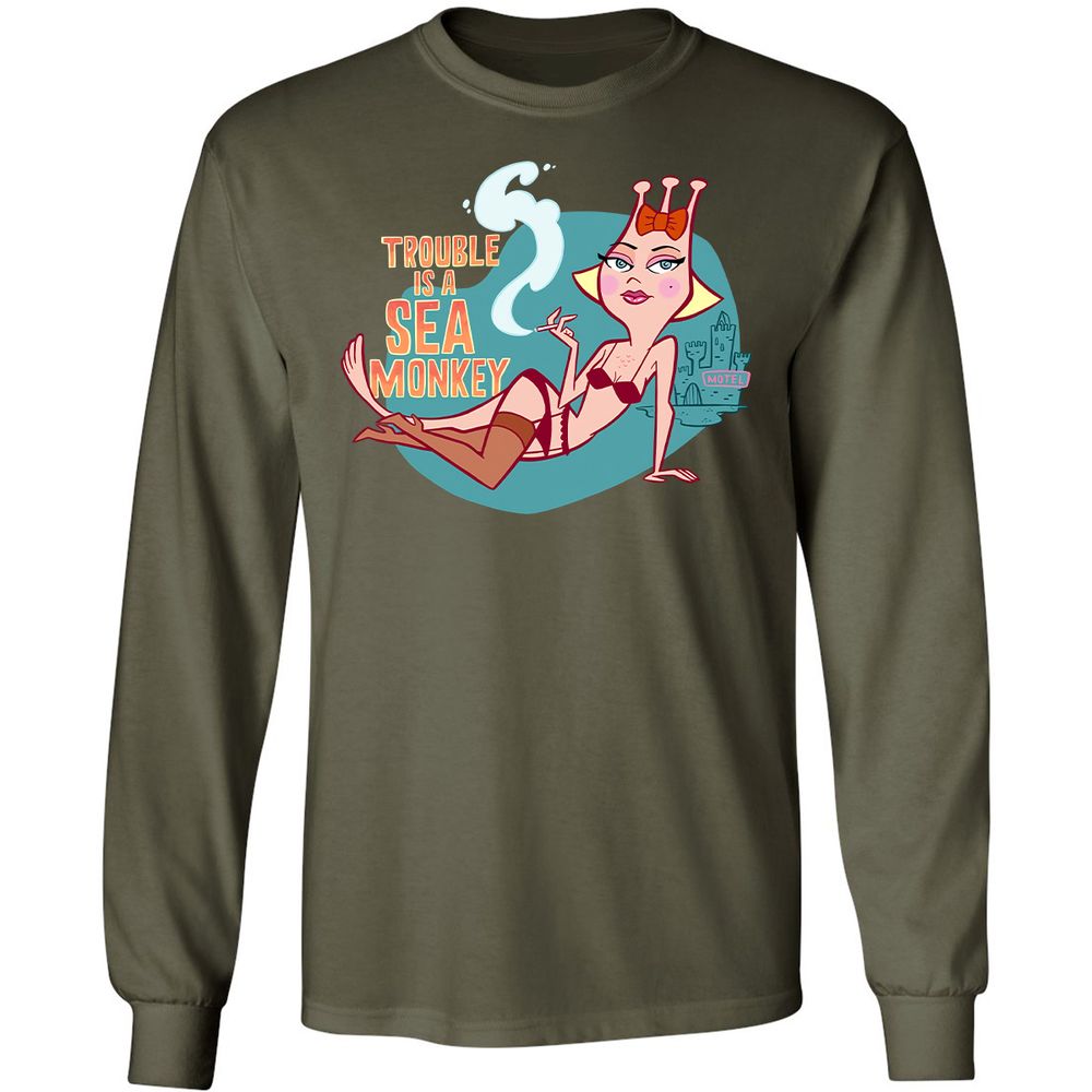 Long Sleeve T-Shirt - FBPC91QM - Military Green - 16