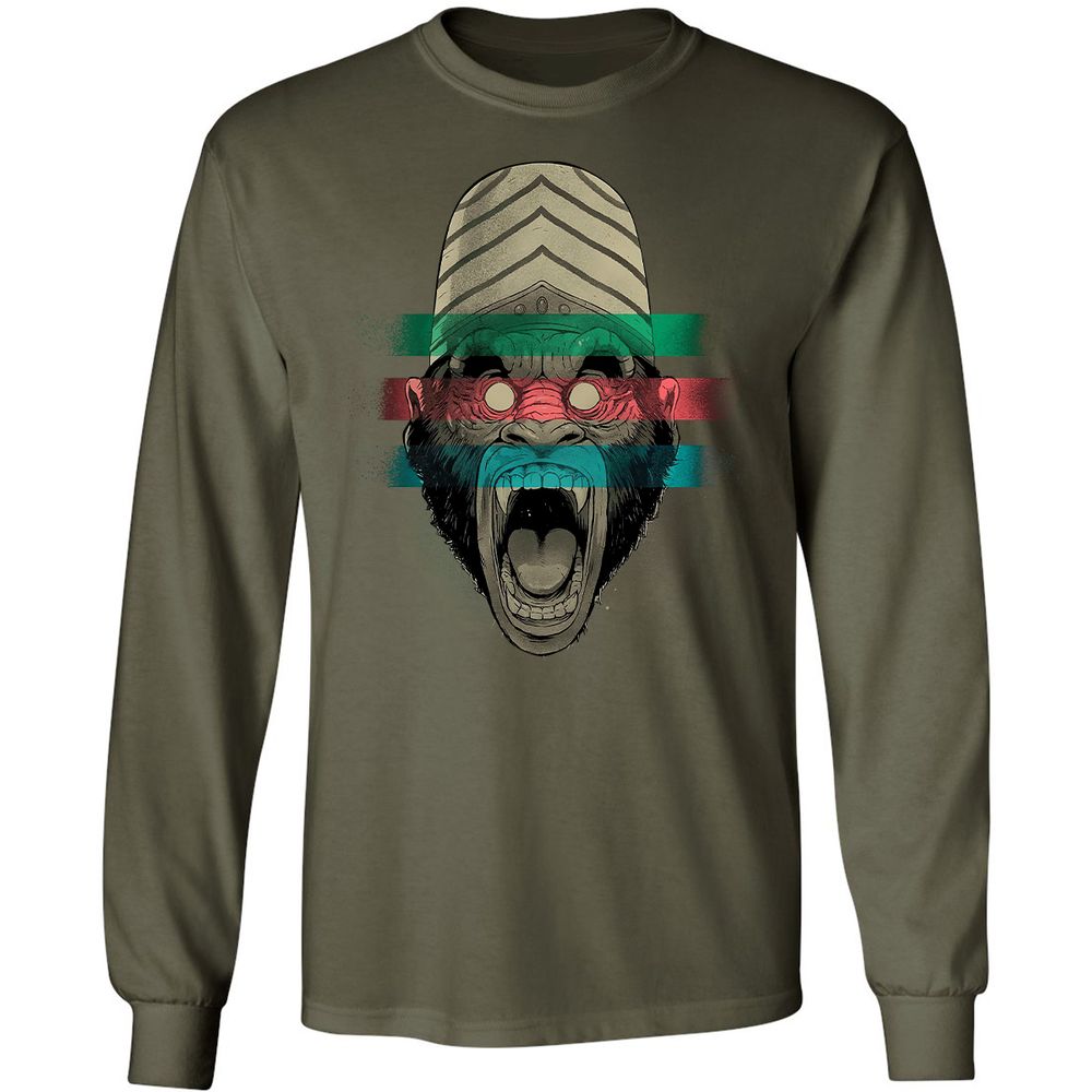 Long Sleeve T-Shirt - YMU5V3GW - Military Green - 16