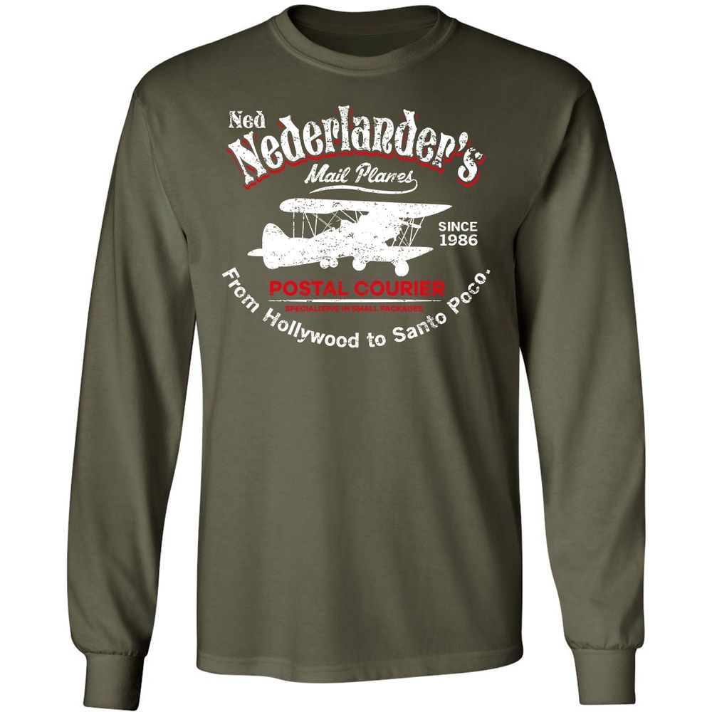 Long Sleeve T-Shirt - W9KPQUZS - Military Green - 16