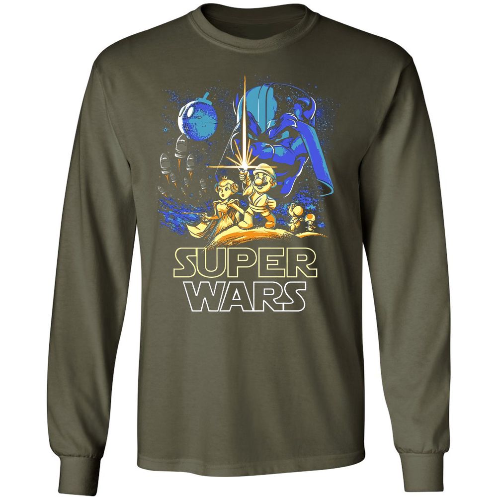Long Sleeve T-Shirt - ZVVX6EB7 - Military Green - 16