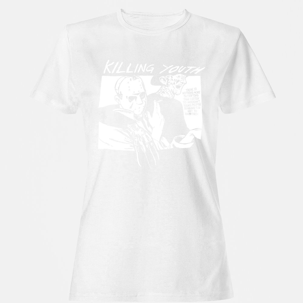 Women's T-Shirt - Q73ELZH3 - White - 16