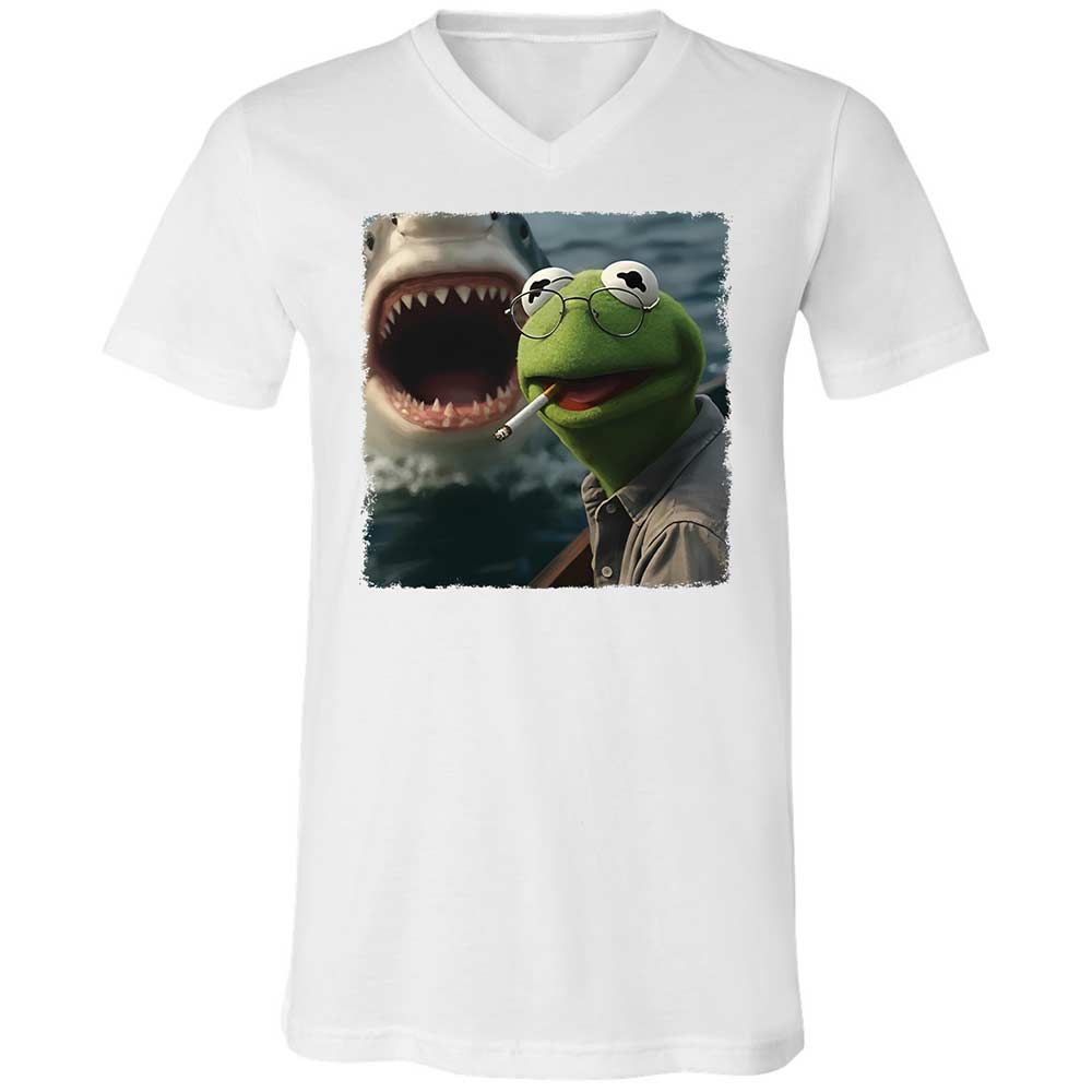 Unisex V-Neck T-Shirt - 6RWASGMF - White - 16