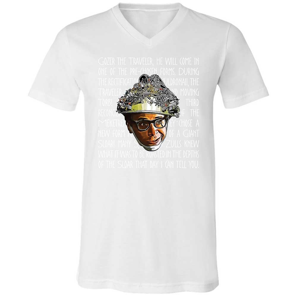 Unisex V-Neck T-Shirt - W1X6DM6J - White - 16