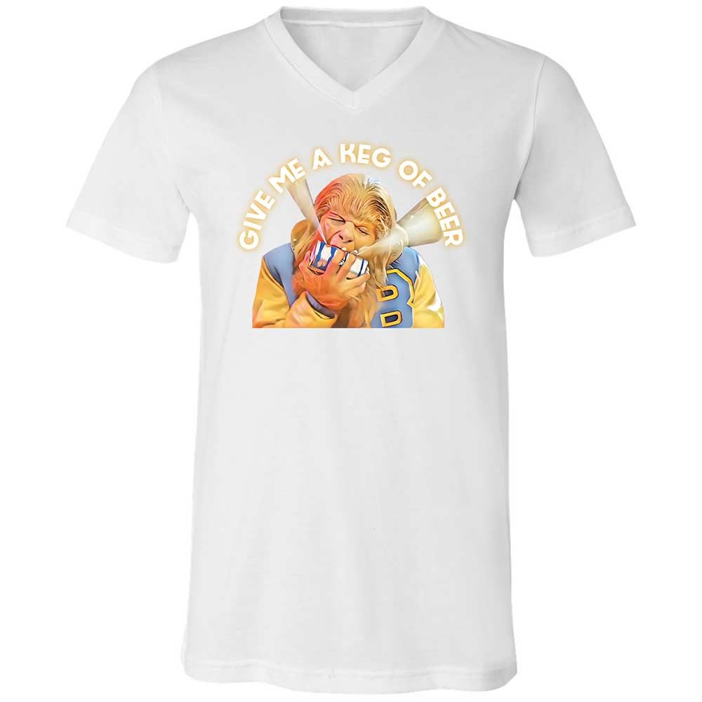 Unisex V-Neck T-Shirt - YBN73GRV - White - 16