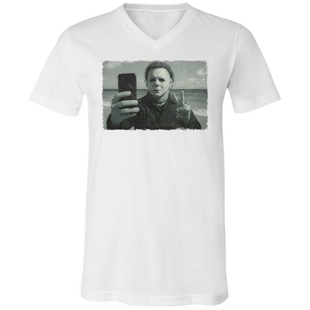 Unisex V-Neck T-Shirt - 8QT7X672 - White - 16