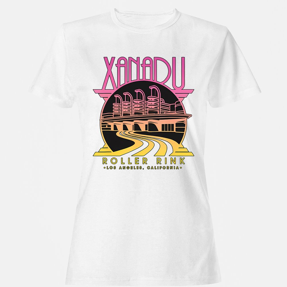 Olivia Newton-John Xanadu Roller Rink Pink Yellow Fade - White - 16