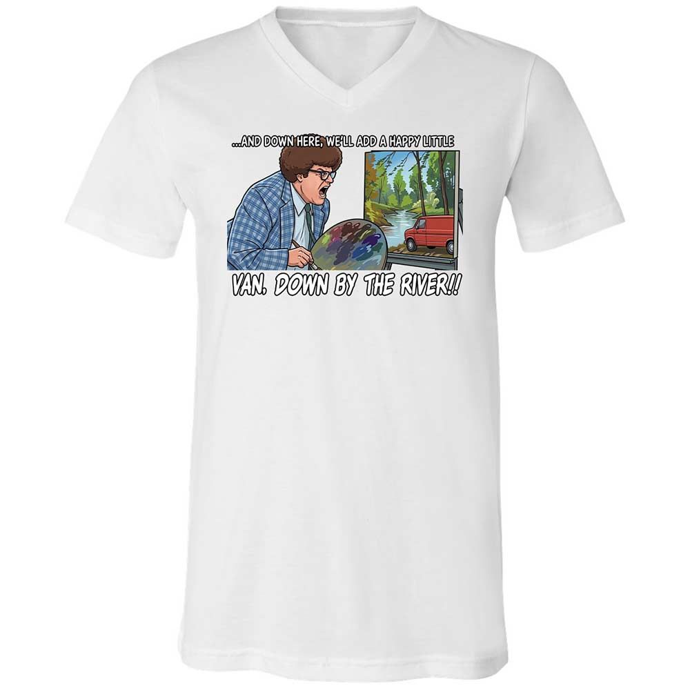 Unisex V-Neck T-Shirt - H3XCQJWC - White - 16