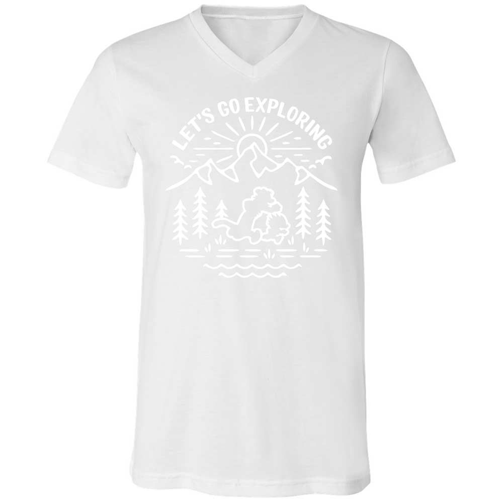 Unisex V-Neck T-Shirt - GEE99RSA - White - 16