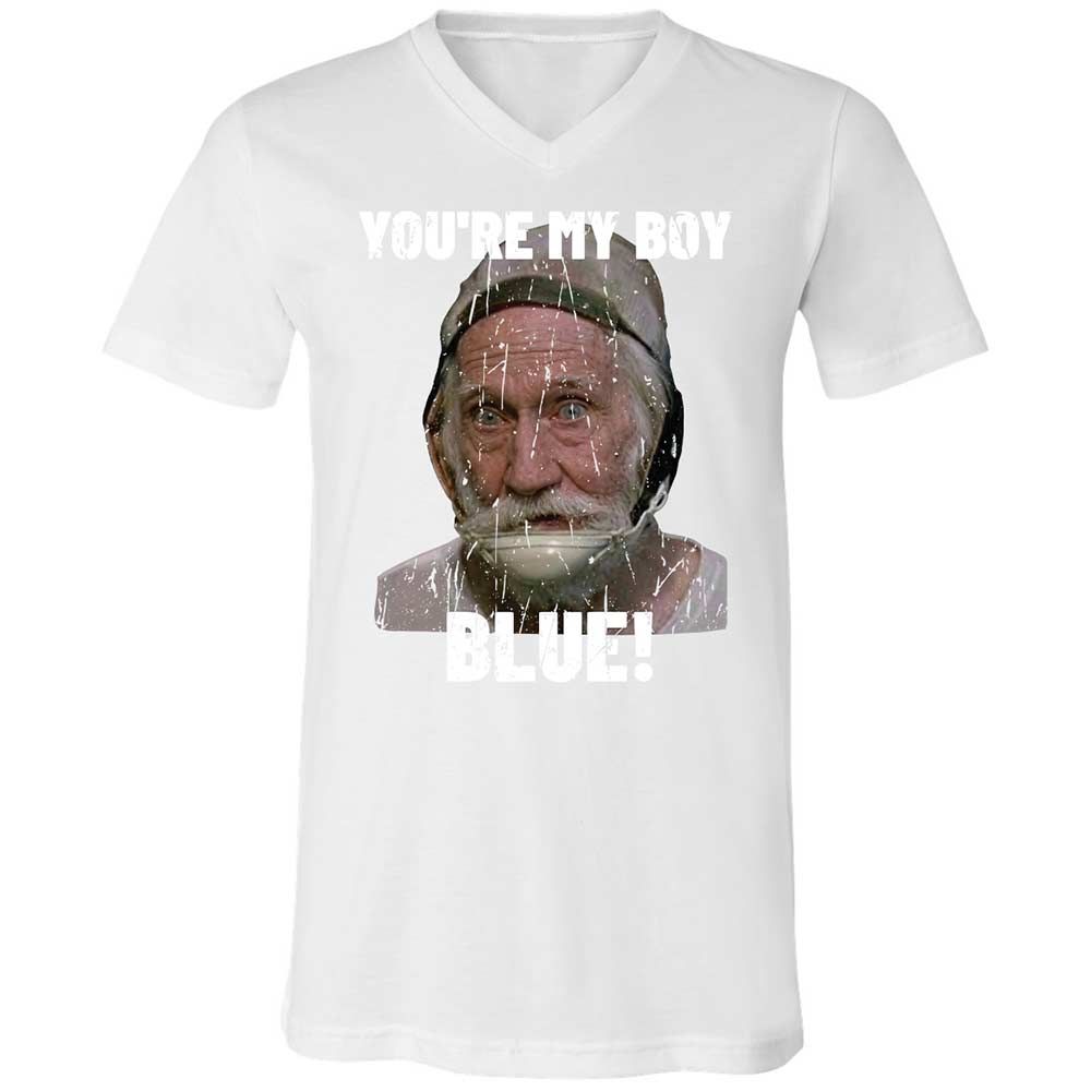 Unisex V-Neck T-Shirt - HZZF7MGV - White - 16