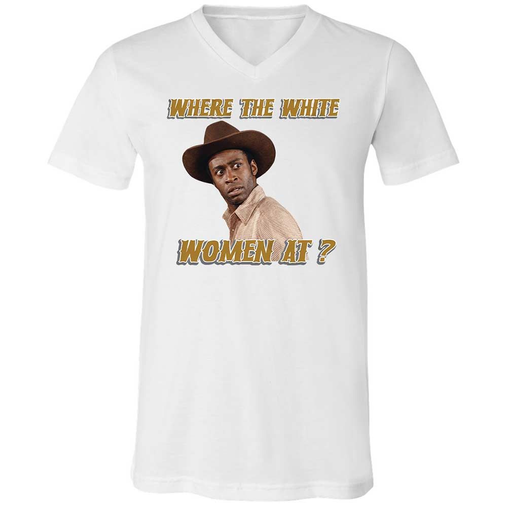Unisex V-Neck T-Shirt - FYGNUFSF - White - 16