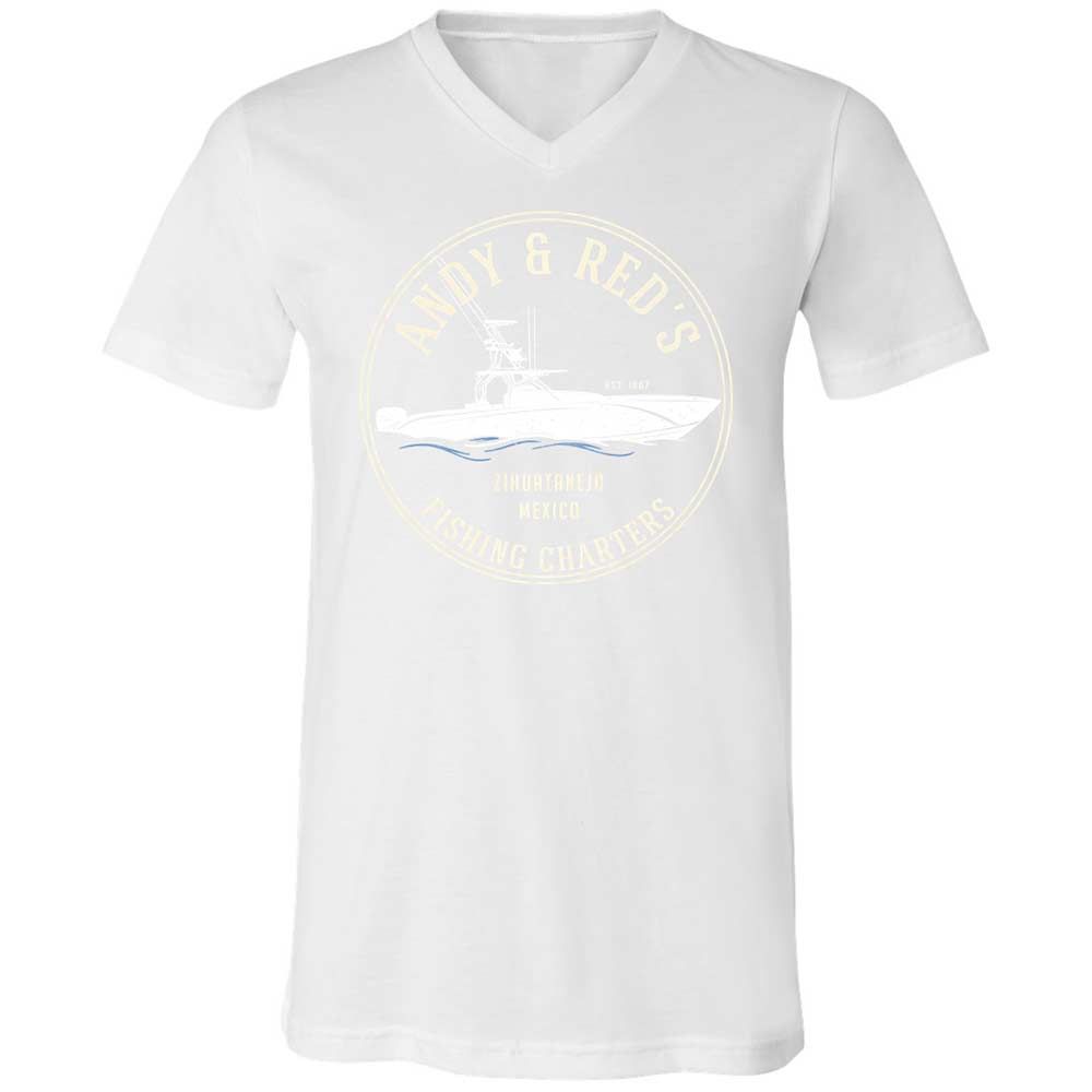 Unisex V-Neck T-Shirt - UP7ZFRMP - White - 16