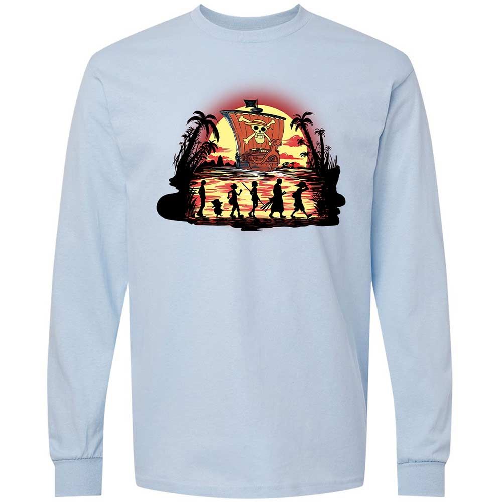 Long Sleeve T-Shirt - C1DKB4H2 - Light Blue - 18