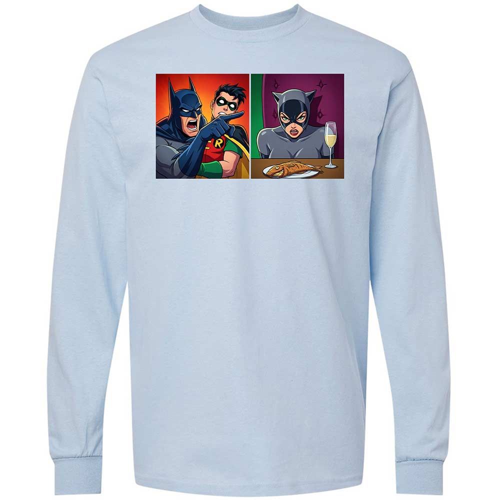Bat Yelling at Catwoman - Light Blue - 18