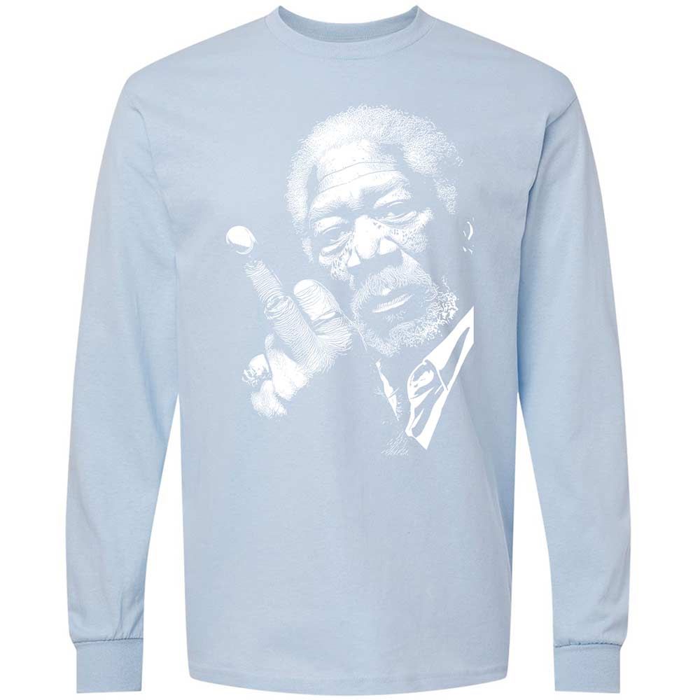 Morgan Freeman middle finger - Light Blue - 18