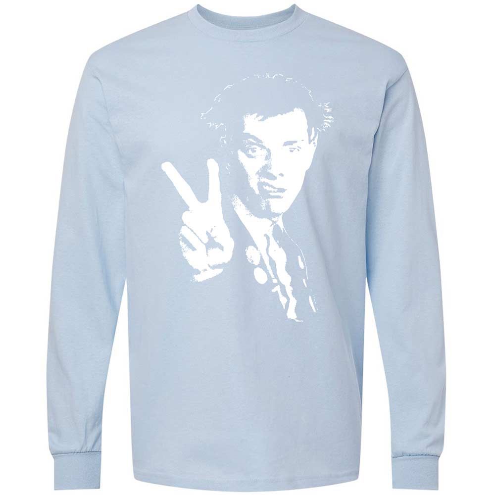 Long Sleeve T-Shirt - Black - Light Blue - 18