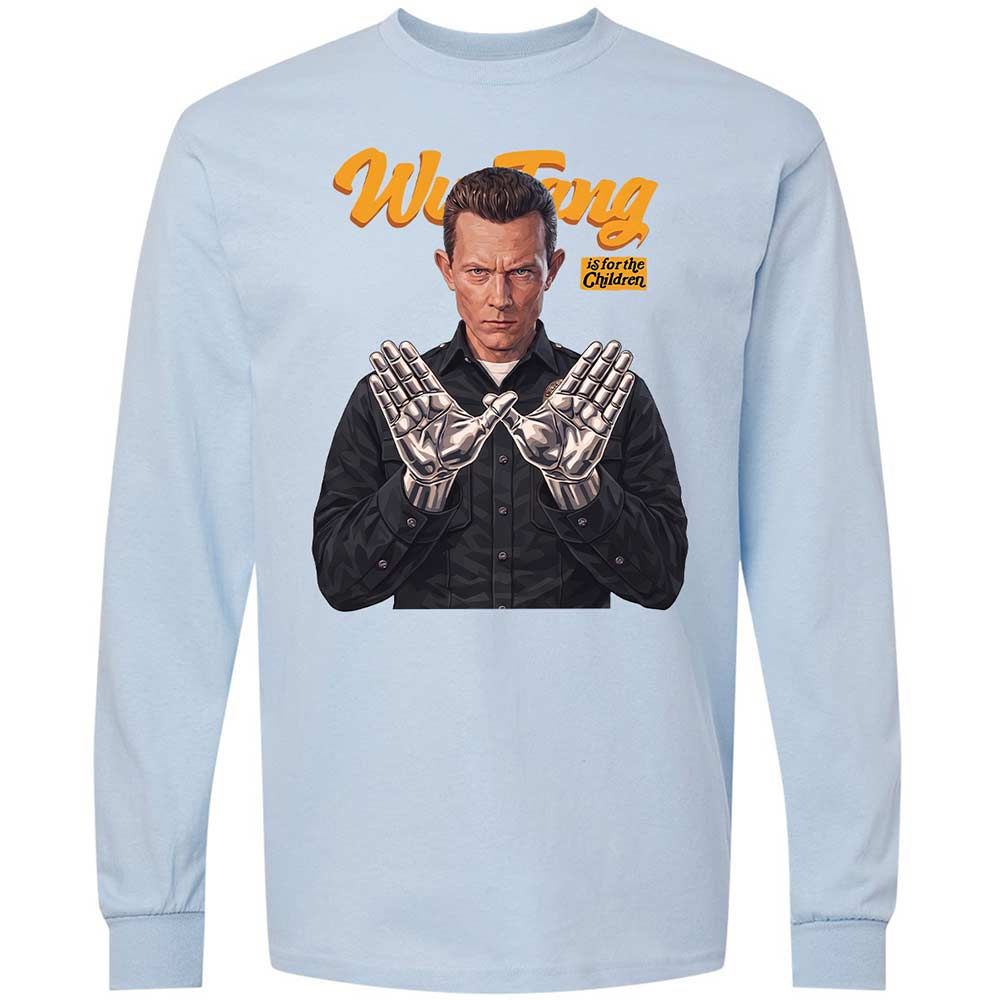 Long Sleeve T-Shirt - Black - Light Blue - 18