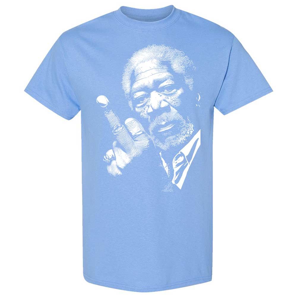 Morgan Freeman middle finger - Carolina Blue - 19