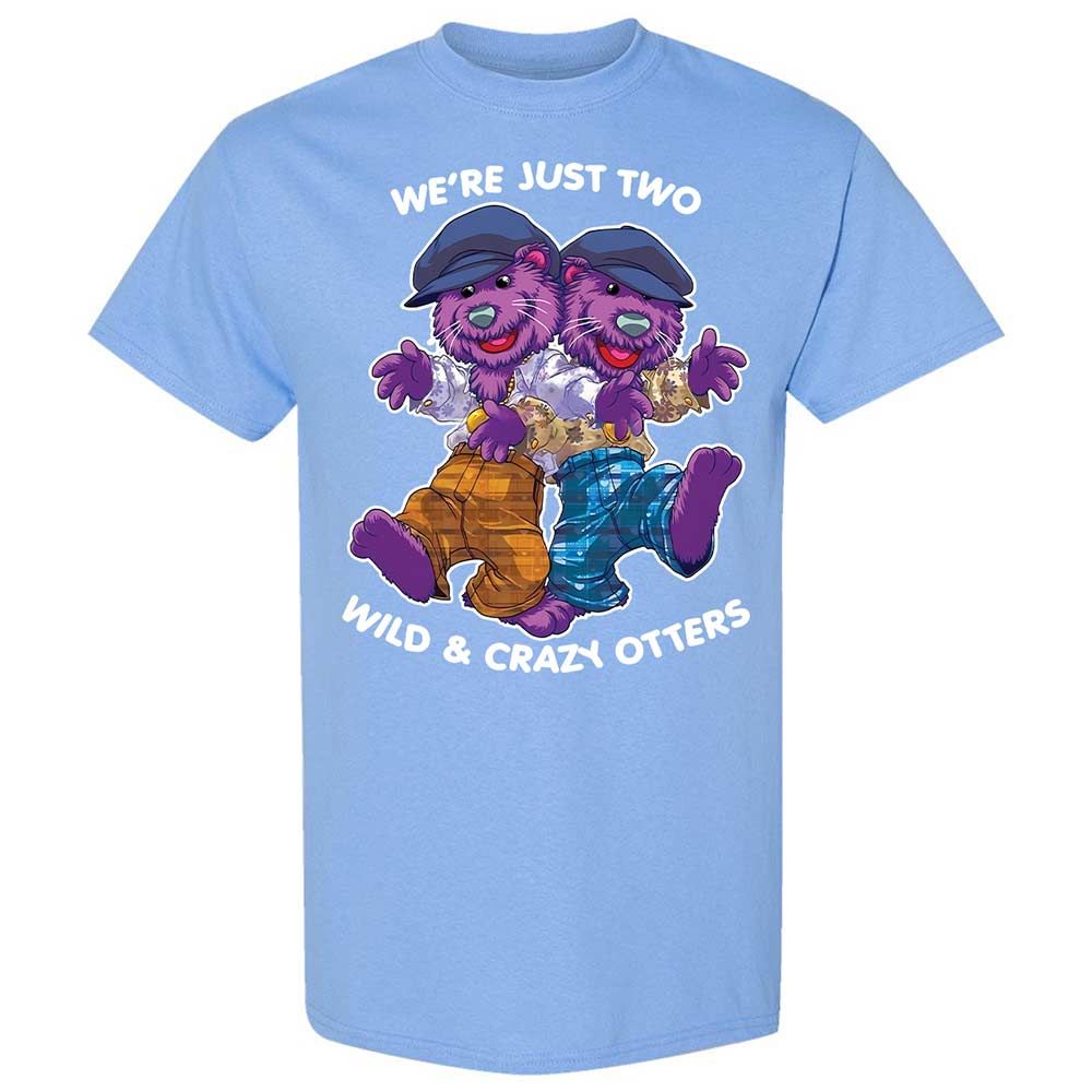Two wild & crazy otters - Carolina Blue - 19