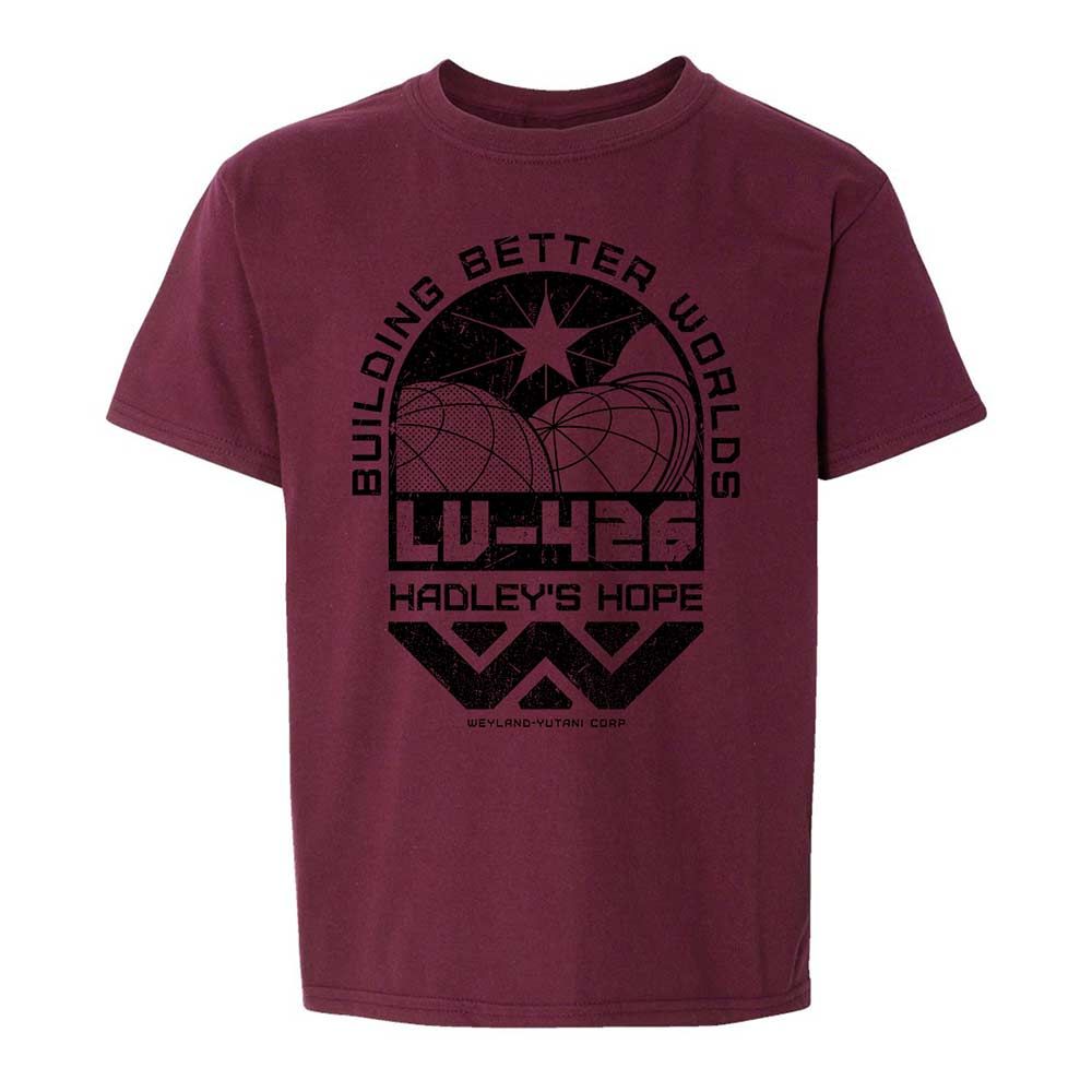 Kids T-Shirt - HX9LYPL7 - Maroon - 19