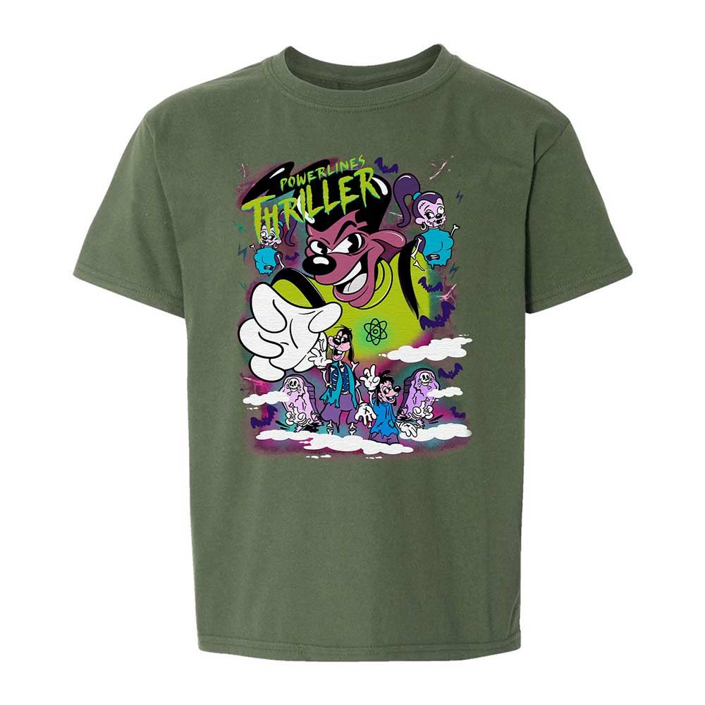 Vintage Pop Cartoon Horror Mashup - Military Green - 19