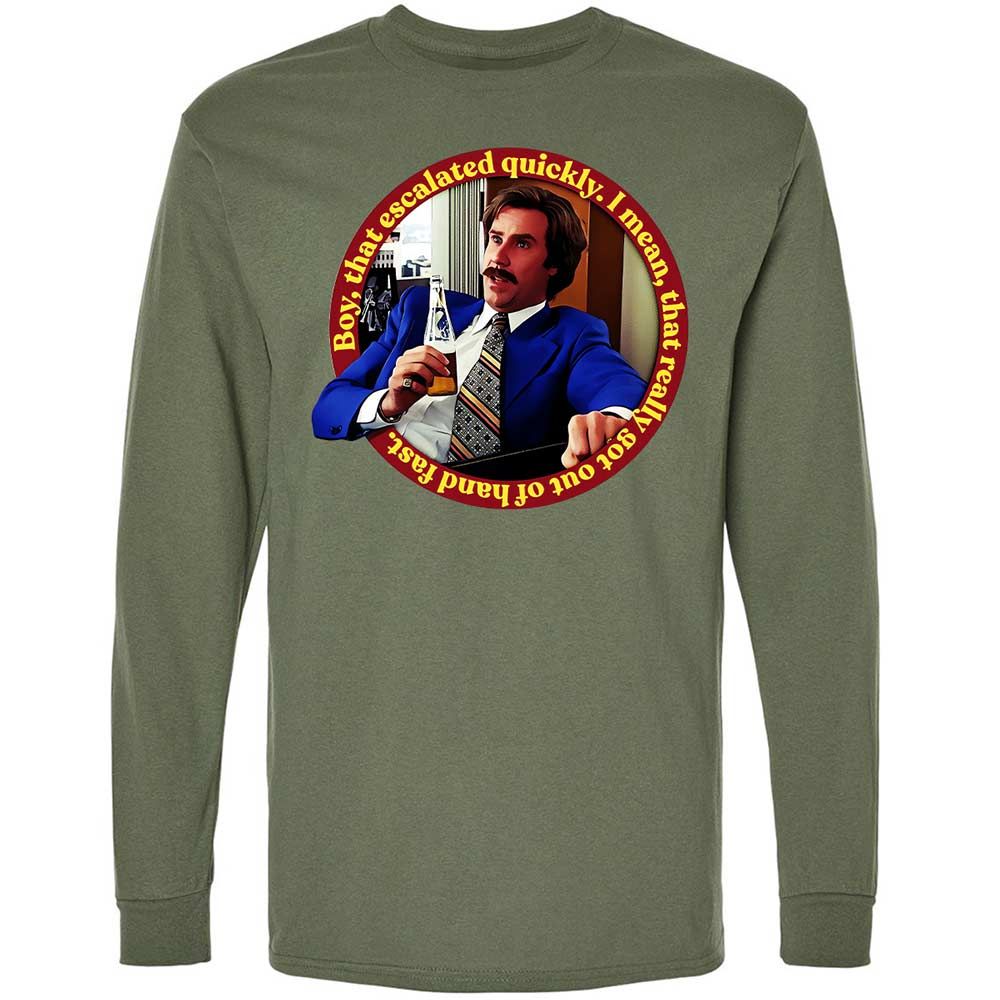 Long Sleeve T-Shirt - 8B4JUHJQ - Military Green - 19