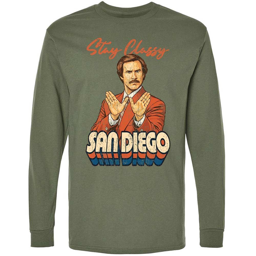 Long Sleeve T-Shirt - L2FTJ4X9 - Military Green - 19