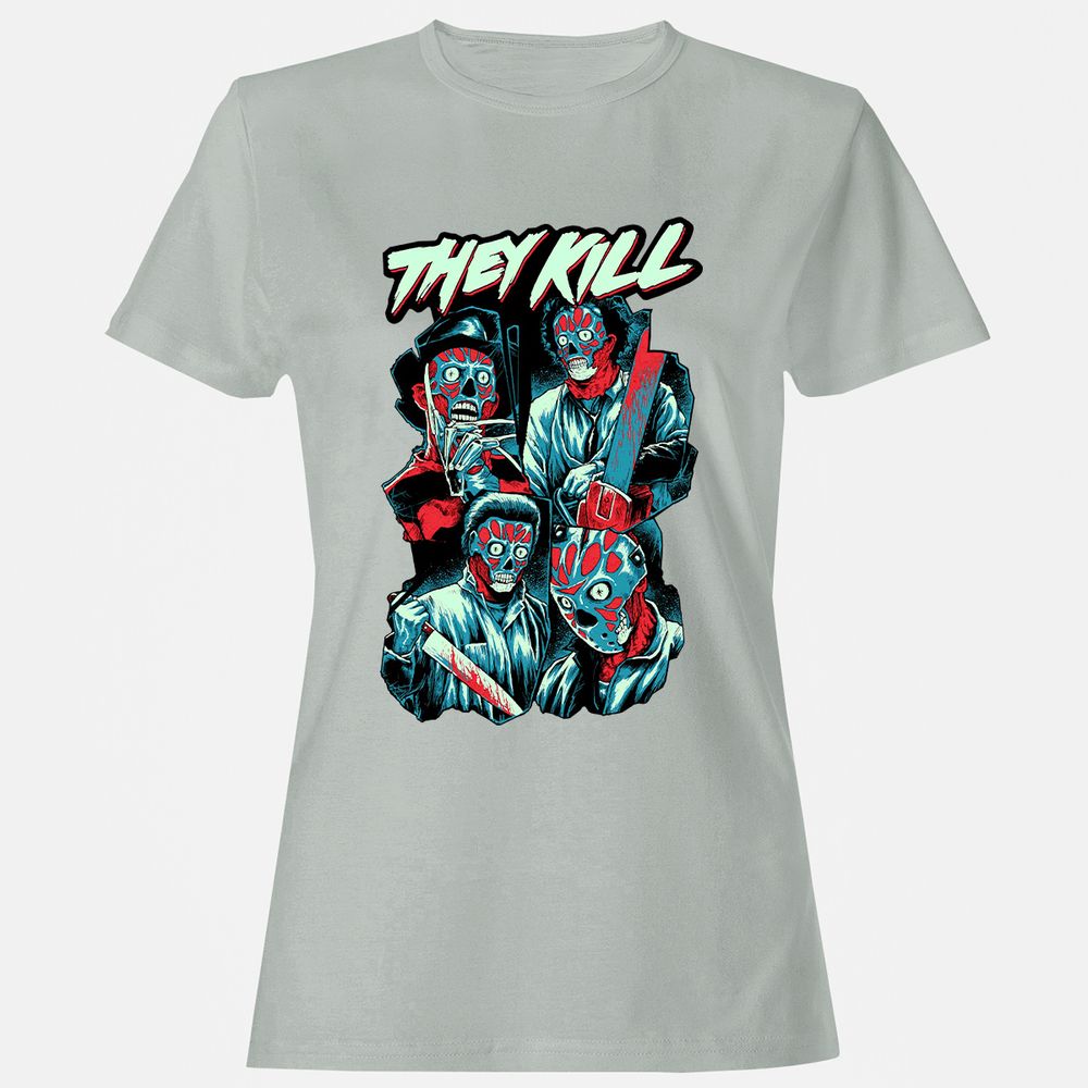 Women's T-Shirt - WJV62VCY - Ash - 2