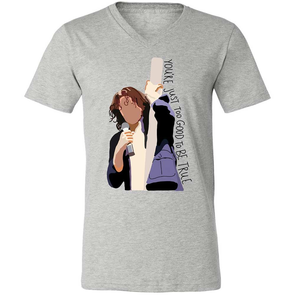 Unisex V-Neck T-Shirt - G9K2V2PQ - Athletic Heather - 2
