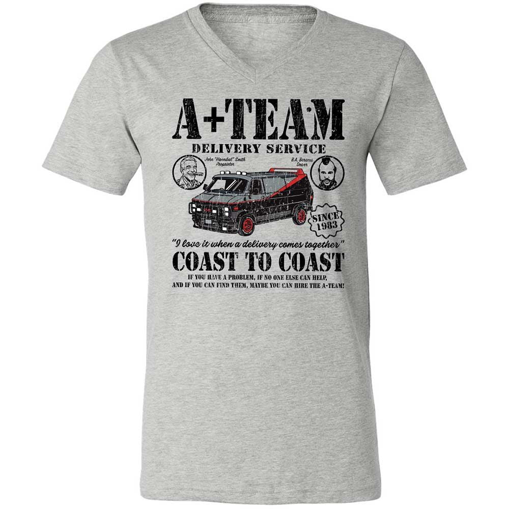 Unisex V-Neck T-Shirt - BJ6EXZZ4 - Athletic Heather - 2