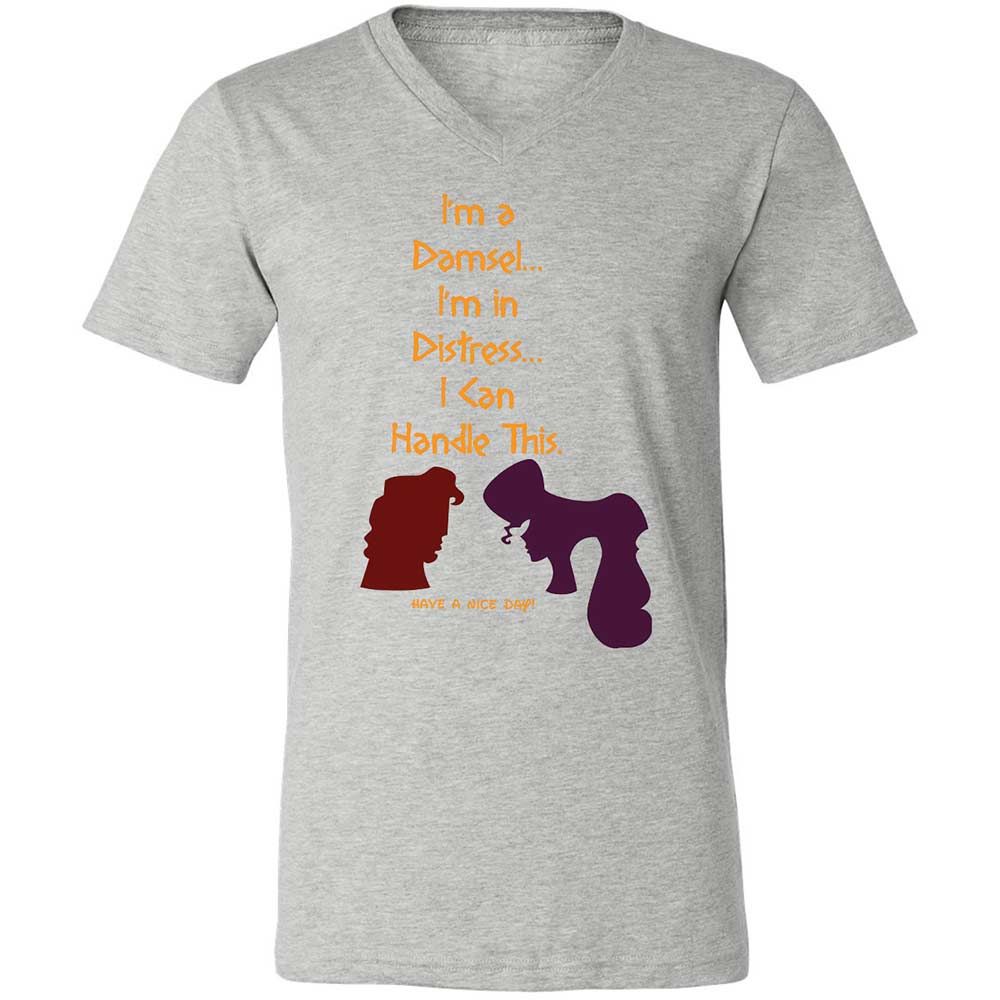 Unisex V-Neck T-Shirt - 1HN9TB3K - Athletic Heather - 2