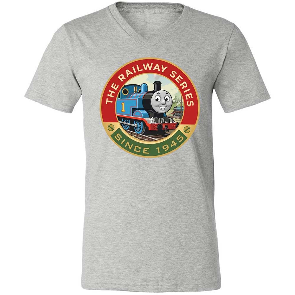 Unisex V-Neck T-Shirt - XJKM4V6F - Athletic Heather - 2