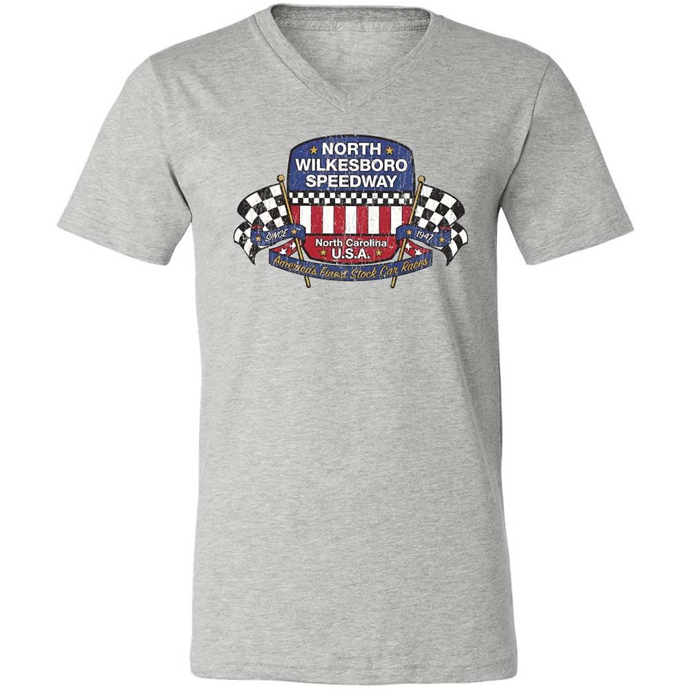 Unisex V-Neck T-Shirt - 8GCRQ53Y - Athletic Heather - 2