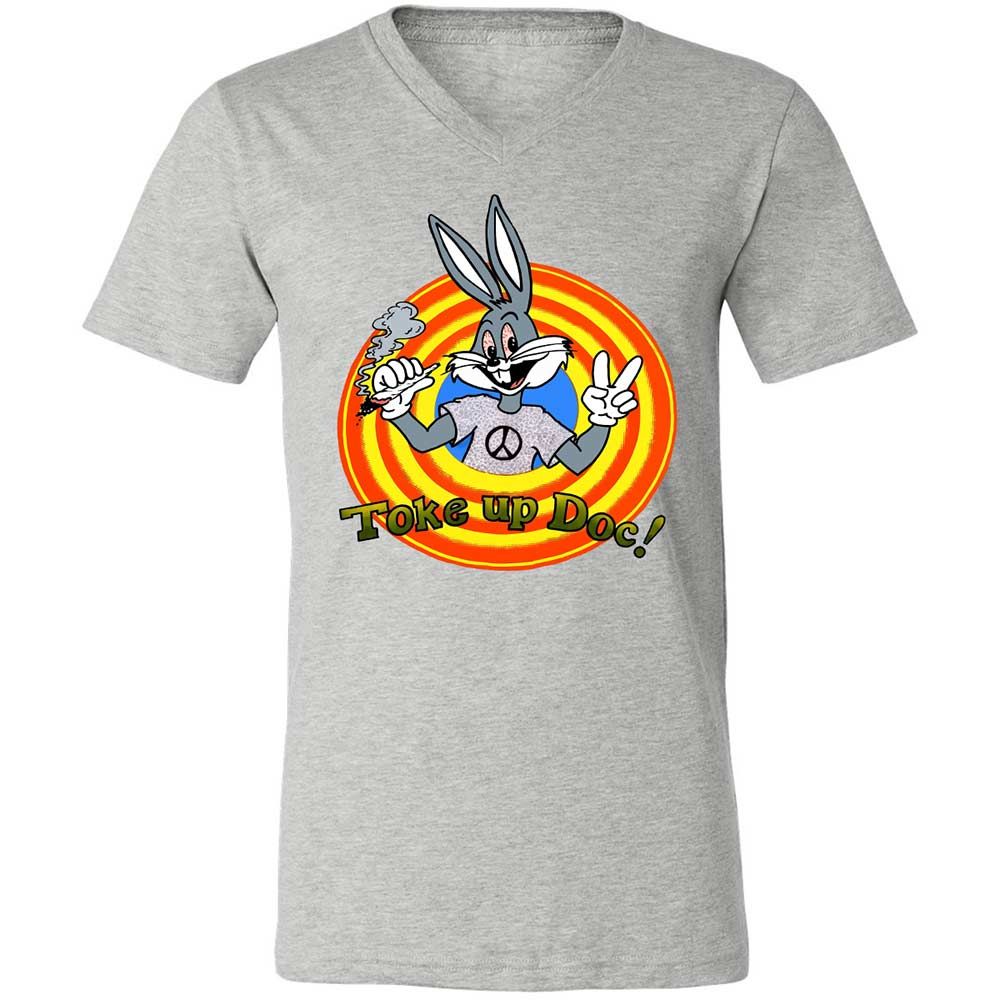 Unisex V-Neck T-Shirt - 3EPG2YFU - Athletic Heather - 2