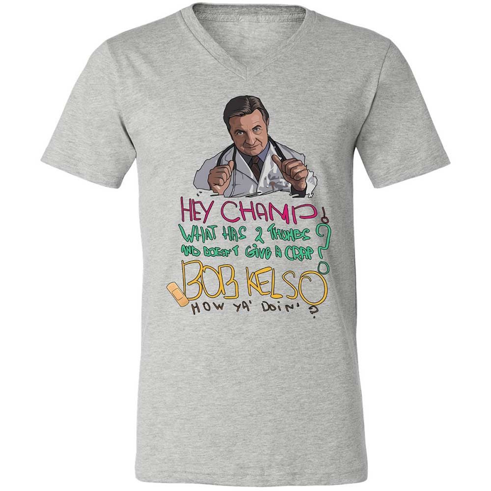 Unisex V-Neck T-Shirt - E8DT6LR6 - Athletic Heather - 2