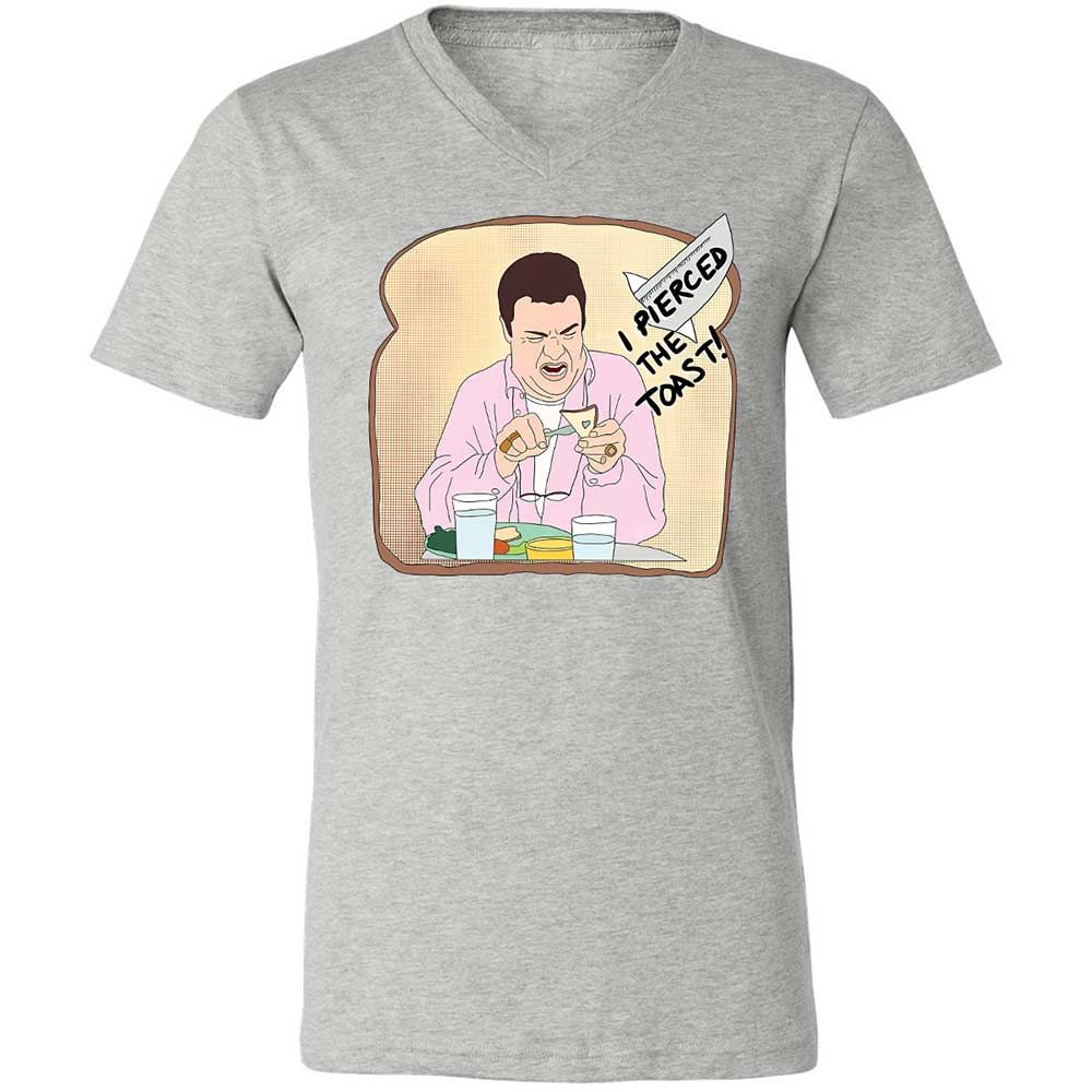 Unisex V-Neck T-Shirt - BRLLBDFF - Athletic Heather - 2