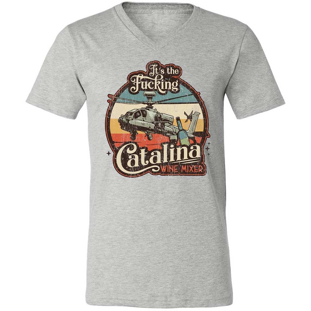 Unisex V-Neck T-Shirt - RTGQRCQB - Athletic Heather - 2