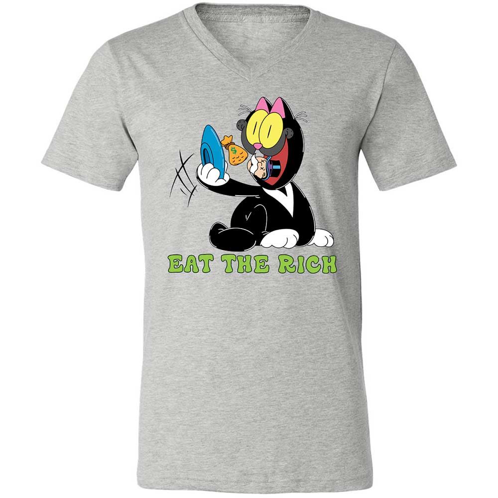 Unisex V-Neck T-Shirt - 8HVVUXP4 - Athletic Heather - 2