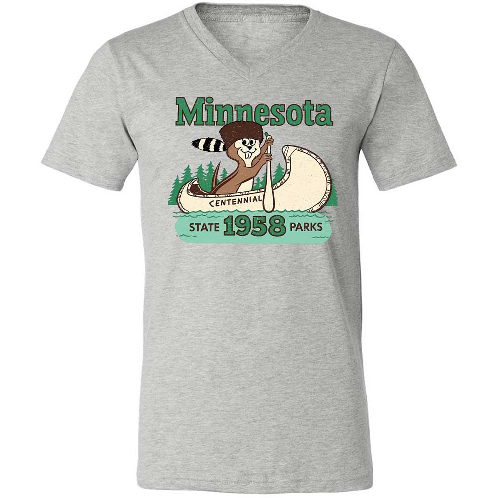 Unisex V-Neck T-Shirt - WQCBZTXK - Athletic Heather - 2