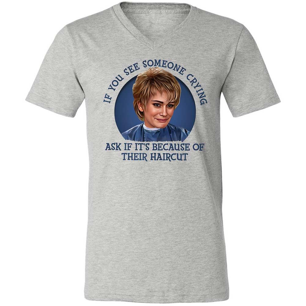 Unisex V-Neck T-Shirt - 8CP7PL58 - Athletic Heather - 2