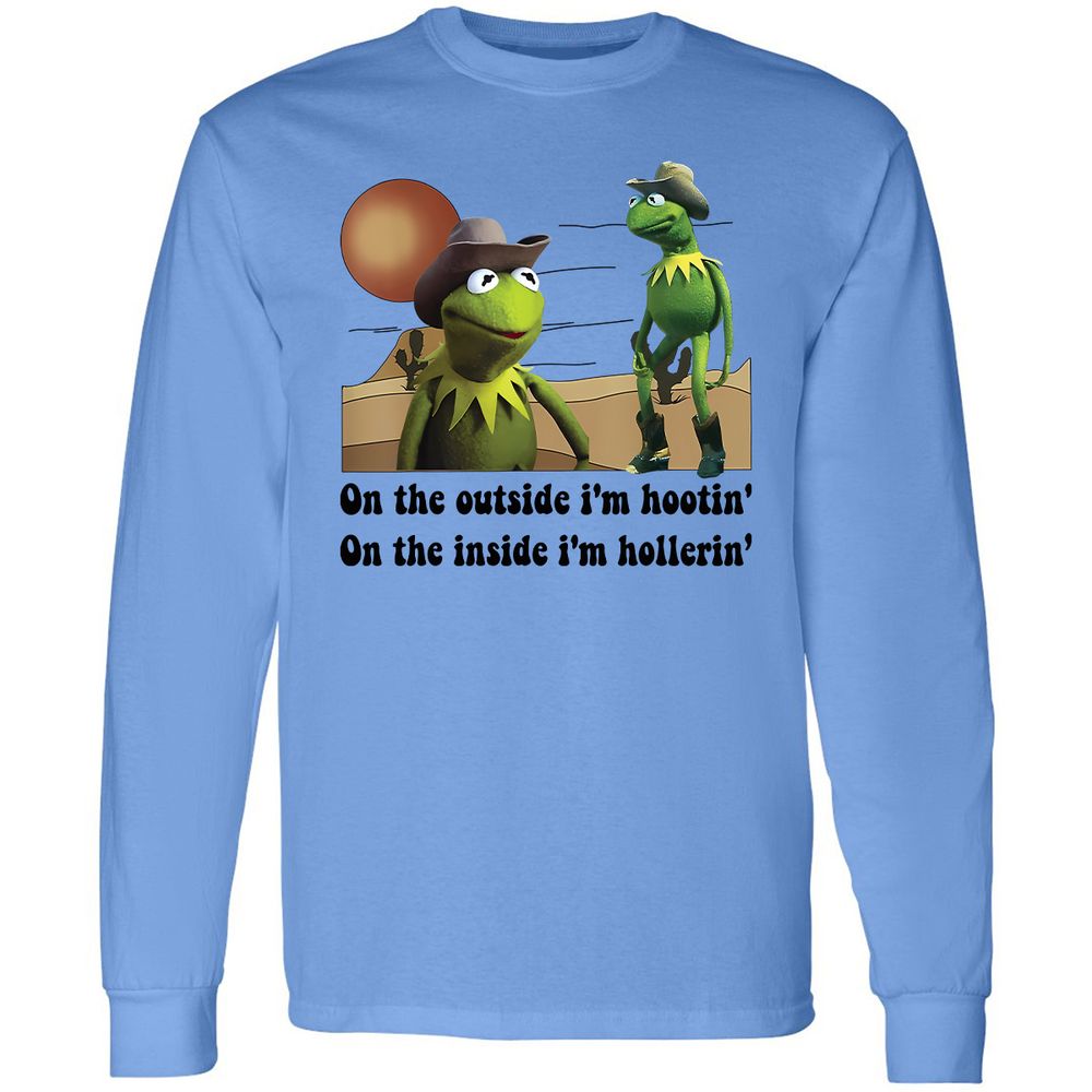 On the outside I'm hootin on the inside I'm hollerin - Carolina Blue - 2