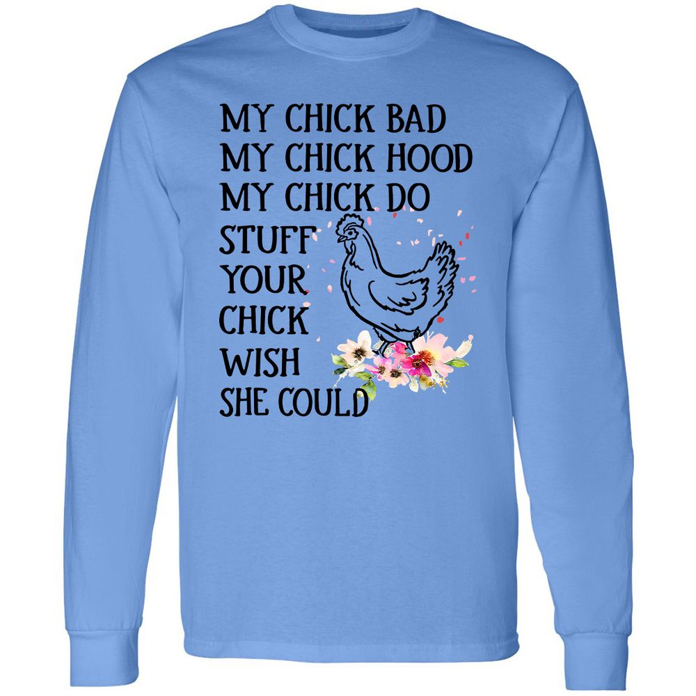 Long Sleeve T-Shirt - QZ9V13M7 - Carolina Blue - 2