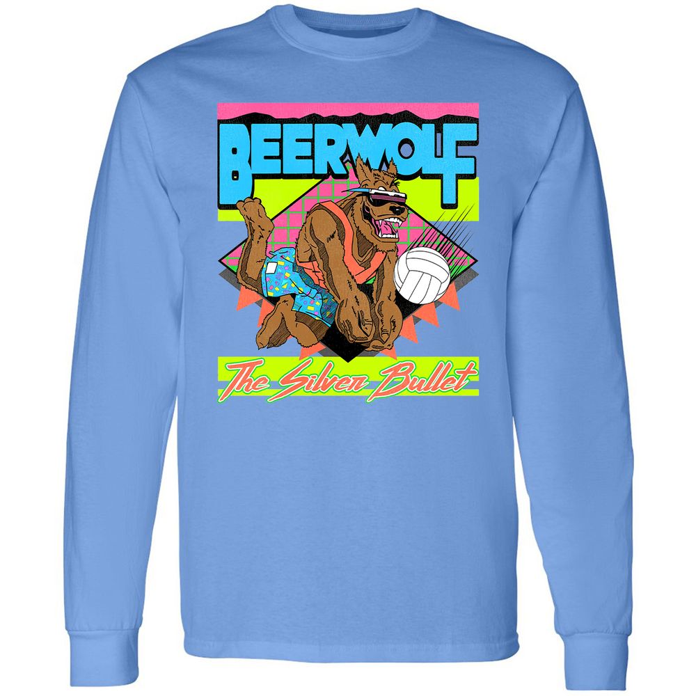 Retro Beach Wolf - Carolina Blue - 2