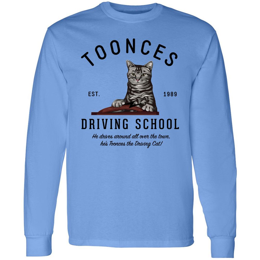Funny Cat Driving School - Carolina Blue - 2